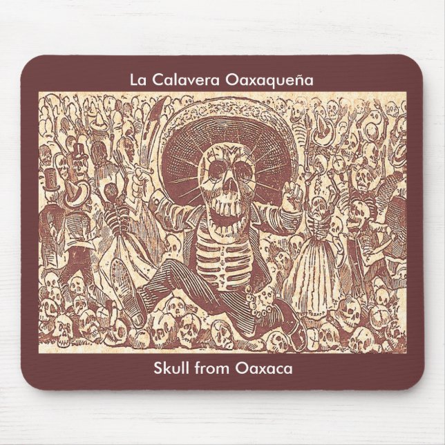 Skull from Oaxaca, La Calavera Oaxaqueña Mouse Mat (Front)