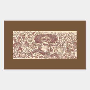 Skull from Oaxaca, La Calavera Oaxaqueña Rectangular Sticker