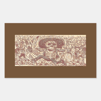 Skull from Oaxaca, La Calavera Oaxaqueña Rectangular Sticker