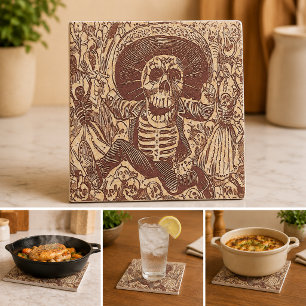 Skull from Oaxaca, La Calavera Oaxaqueña Tile