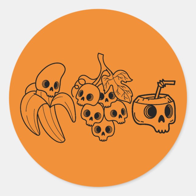 Skull Fruit Halloween Sticker Design (Front)