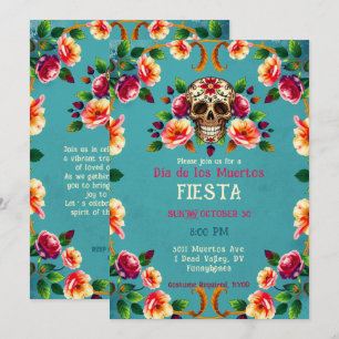 💀🎉Skull Full of Roses, the Día de los Muertos Invitation