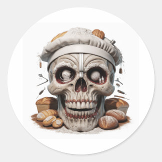 Skull funny classic round sticker
