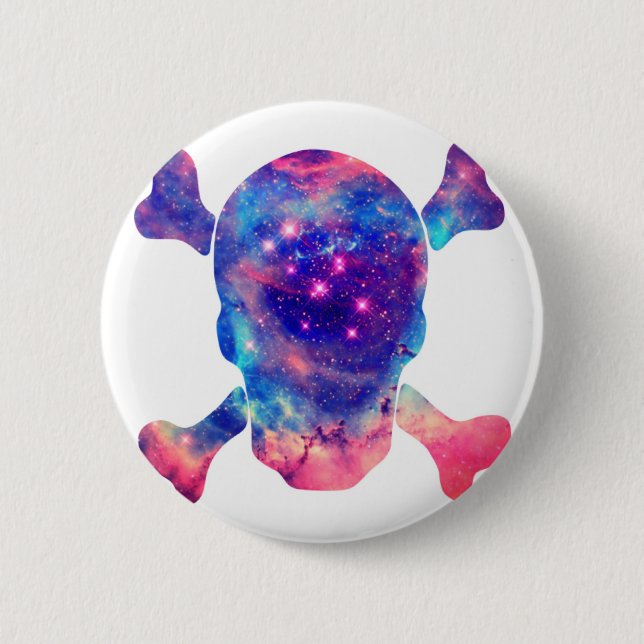 Skull Galaxy 6 Cm Round Badge (Front)