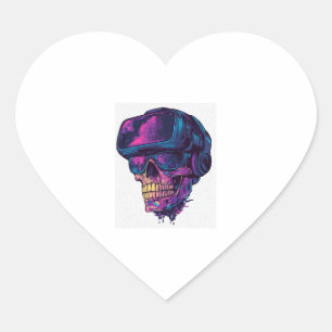 Skull Gamer Mode Heart Sticker