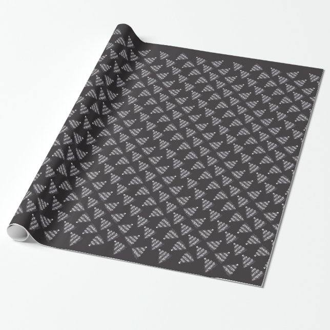 Skull Garland Christmas Tree Wrapping Paper (Unrolled)