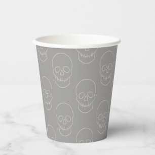 Skull - Ghost Grey and Bone Paper Cups