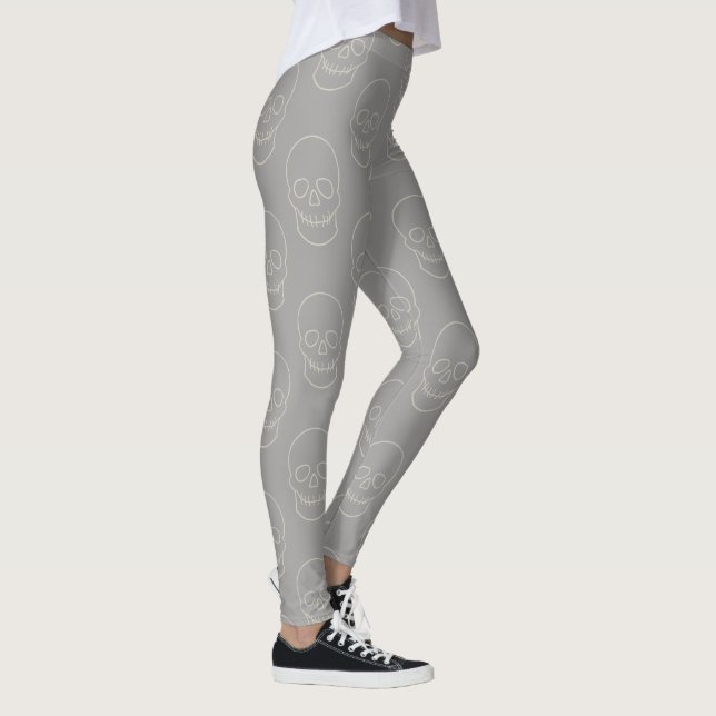 Skull - Ghost Grey and Bone White Leggings (Right)