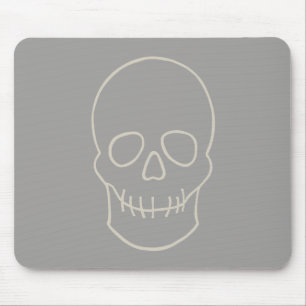 Skull - Ghost Grey and Bone White Mouse Mat