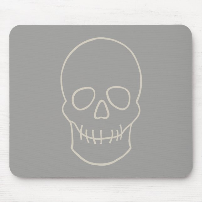 Skull - Ghost Grey and Bone White Mouse Mat (Front)