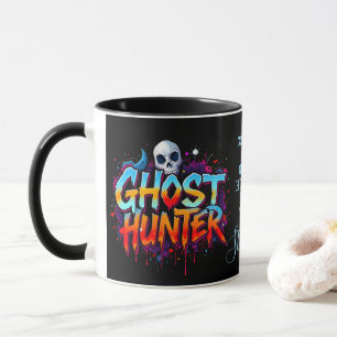 Skull Ghost Hunter Paranormal Graffiti Quote Black Mug