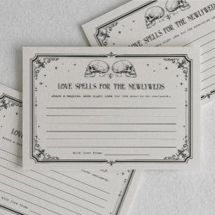 Skull Goth Bridal Shower Date Night Ideas Card