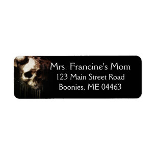 Skull Goth Wedding Bridal Return Address Label
