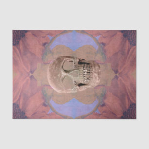 Skull Gothic Floral Blush Pink Beige Vintage Tissue Paper