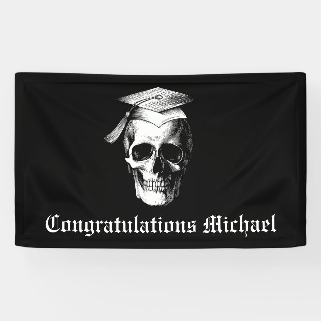 Skull Gothic Graduation Party Radiology Banner (Horizontal)