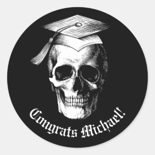 Skull Gothic Graduation Party Radiology Classic Round Sticker