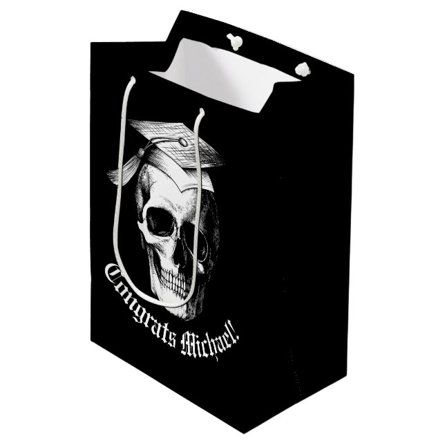 Skull Gothic Graduation Party Radiology Medium Gift Bag (Front Angled)