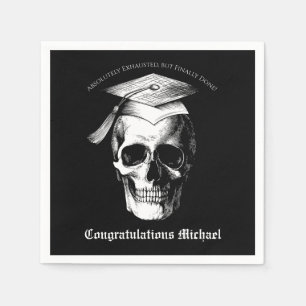 Skull Gothic Graduation Party Radiology Napkin