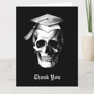 Skull Gothic Graduation Party Radiology Thank You Card