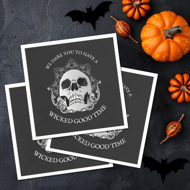 Skull Gothic Halloween Party Napkin (Skull Gothic Halloween Party Napkins)