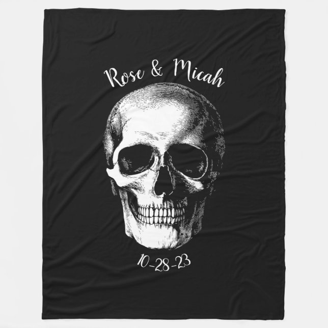 Skull Gothic Halloween Wedding Blankets (Front)