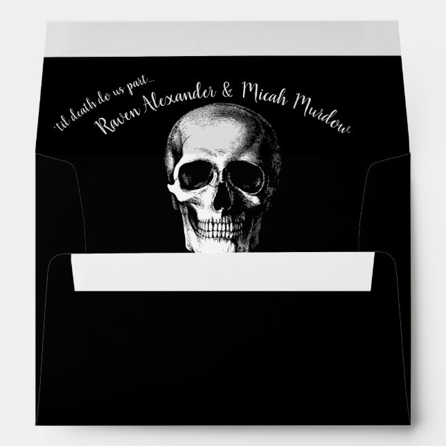 Skull Gothic Halloween Wedding Envelopes (Back (Bottom))