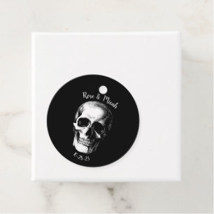 Skull Gothic Halloween Wedding Favour Tags