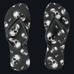 Skull Gothic Halloween Wedding Flip-Flops Flip Flops<br><div class="desc">Invite the ones you love to witness you saying 'til death do us part with our Gothic Skull Halloween Wedding Theme.  These skull flip-flops are perfect for your gothic wedding day.  Customise the background colour and words,  to make it your own.</div>
