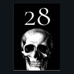 Skull Gothic Halloween Wedding Table Number Cards<br><div class="desc">Invite the ones you love to witness you saying 'til death do us part with our Gothic Skull Halloween Wedding Theme.  These skull table number cards are perfect for your gothic wedding day.  Customise the background colour and words,  to make it your own.</div>