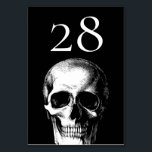 Skull Gothic Halloween Wedding Table Number Cards<br><div class="desc">Invite the ones you love to witness you saying 'til death do us part with our Gothic Skull Halloween Wedding Theme.  These skull table number cards are perfect for your gothic wedding day.  Customise the background colour and words,  to make it your own.</div>