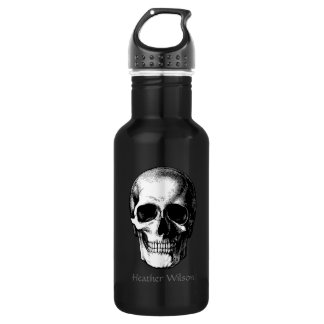 Skull Gothic Water Bottle with Name