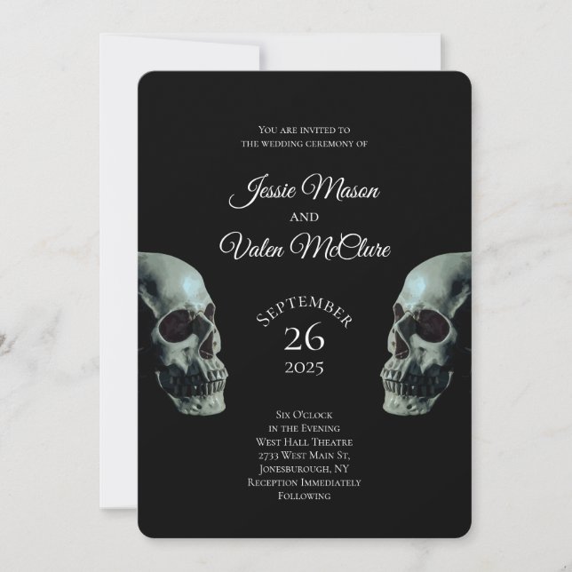 Skull Gothic Wedding Invitation (Front)