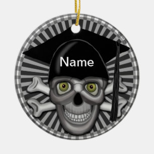 Skull Grad  Ceramic Tree Decoration