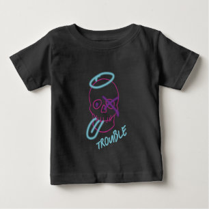 Skull graffiti - Pink, Purple, Blue and Black Baby T-Shirt