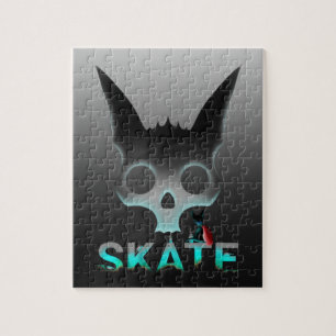 Skull Graffiti Skater Cat Jigsaw Puzzle