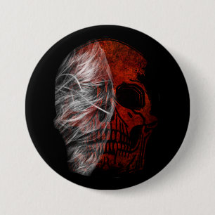 SKULL GRAPHIC HALLOWEEN GIFT DESIGN 7.5 CM ROUND BADGE