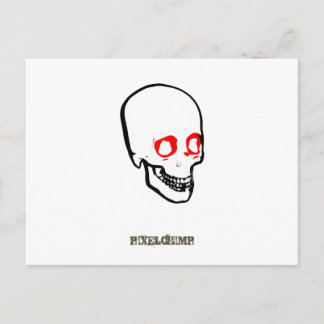 Skull Graphic White Postcard