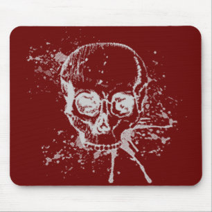 skull - grey mouse mat