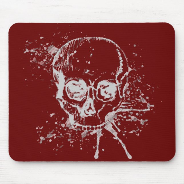 skull - grey mouse mat (Front)