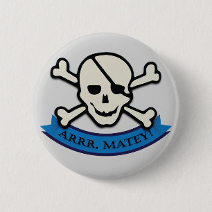 Skull - Grey Standard, 2¼ Inch Round Button