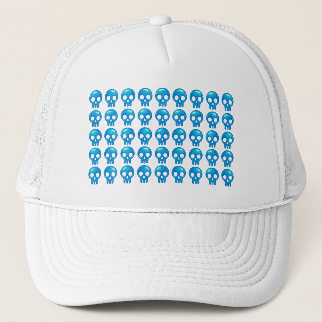 Skull Grid Cool Trucker Hat (Front)