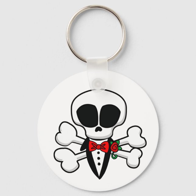 Skull Groom Fully Customisable Key Ring (Front)