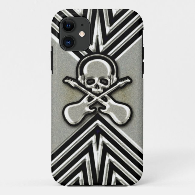 Skull, Guitars and Headphones Case-Mate iPhone Case (Back)