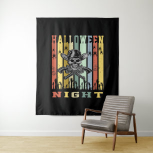 Skull Gun, Halloween Night Tapestry