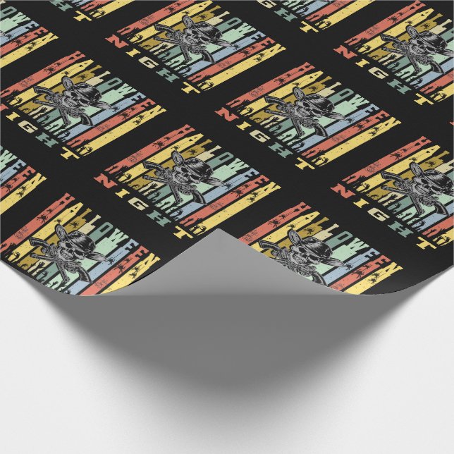 Skull Gun, Halloween Night Wrapping Paper (Corner)
