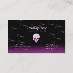 Skull hair salon business card
