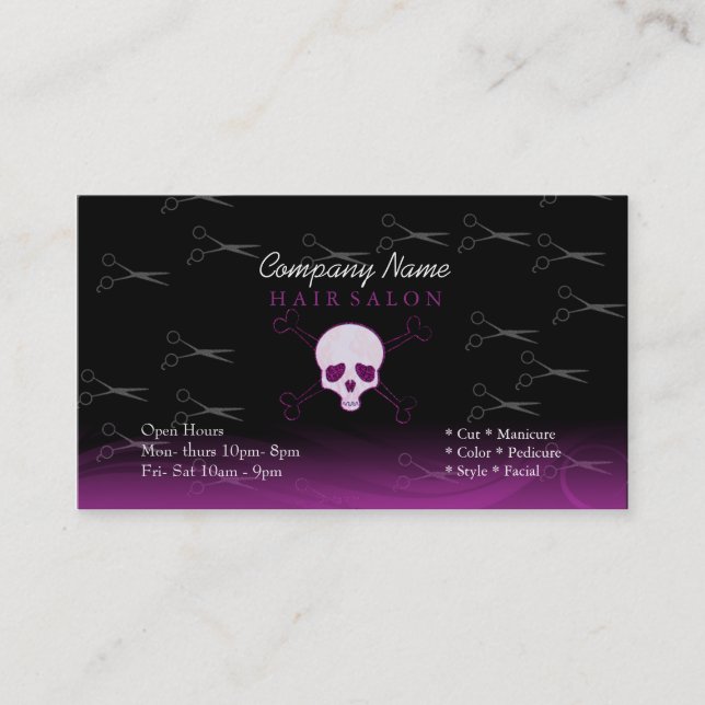Skull hair salon business card (Front)