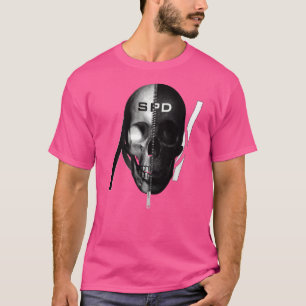 Skull Half White & Half Black Mask Split T-Shirt