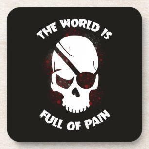 Skull Halloween Dark Black Scary Coaster