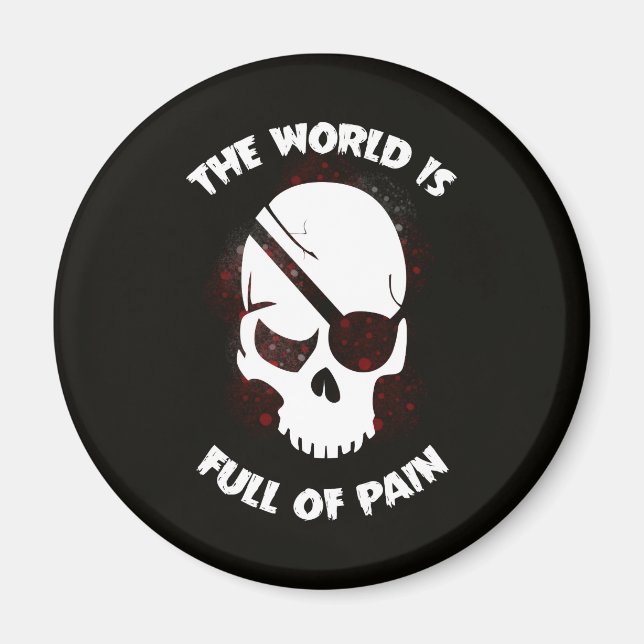 Skull Halloween Dark Black Scary Magnet (Front)